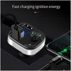 Auto Altro Elettronica per auto Nuovo Kebidu Bluetooth 5.0 Trasmettitore Fm Mani - Radio Mp3 Aux Adattatore USB Pd Caricatore Tipo-C Fast Drop Delive Dhgqc