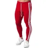 Sweatpants Red Casual Pants Men Cotton Slim Joggers Sweatpants Autumn Training Trousers Manlig gymmet Fitness Bottoms Running Sports Trackpants