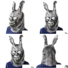 Maschere per feste Animale Cartone animato Maschera di coniglio Donnie Darko Frank The Bunny Costume Cosplay Halloween Maks Forniture 220826 Consegna di goccia Dhn4D