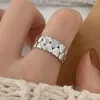 Clusterringen PONYKISS 925 Sterling Zilver Dubbele Rij Hart Zirkoon Voor Vrouwen Romantische Fijne Sieraden Minimalistische Verstelbare Accessoires