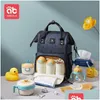 Sacos de fraldas Aibedila Mommy Bag Impermeável Grande Capacidade Moda e Suprimentos de Alta Qualidade para Mulheres Bebês Mochilas Drop Delive Dh78i