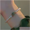 Chain Women Fashion Freshwater Pearl Bracelet Beaded Elastic Beads Jade Bracelets Jewelry Drop Delivery Jewelry Bracelets Dhlmh