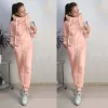 Tute Autunno Inverno 2 pezzi Set Tuta da donna Abbigliamento sportivo Felpe con cappuccio Pullover Felpe Pantaloni larghi Pantaloni da jogging Abiti caldi