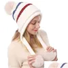 Stingy Brim Hatts Winter Warm Chenille Soft Hat Päls Boll Pom Cap Cloak Hats Beanie For Women Fashion Drop Delivery Fashion Accessories Dhkxr