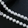 Emmaya Classic Round AAA Cubic Zircon Imitationダイヤモンドシルバーメッキネックレスイヤリングセット女性用ブライダルジュエリーギフト