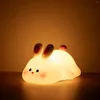 Nattlampor LED -ljus USB -laddningsbar lampa Touch Sensor Silikon Mood Panda Sheep For Kids Bedroom Decor