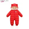 Tulumlar LZH Bebek Snowsuit Bebek Yenidoğan Giysileri Çocuklar için Kış Tulum Erkek Kızlar Romper Bebek Tulumları Çocuklar Noel Kostüm L240307