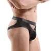 Underpants 2024 homens malha jockstrap roupa interior g-strings tangas sexy gay pênis bolsa bikini nádegas oco cintura baixa tanga