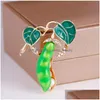 Pins, Broches Crystal Pearl Bean Pod Broche Pin Pak Tops Jas Cor Strass Broches Voor Vrouwen Mannen Mode-sieraden Drop D Dhzod