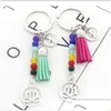 Porte-clés Mode Porte-clés Mignon Guérison Cristal Pierre Chakra Priez Voiture Porte-clés Gland Porte-clés Sac Pendentif Femmes Bijoux Accessoires Dhie0