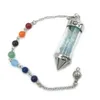 Pendentif Colliers JLN Gravel Stone Wish Bouteille Pendum Natrual Quartz Péridot Garnet Lapis Chip Charm Pendentif avec sept chakra chaîne F Dhfhw