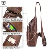 أكياس Messenger من Bullcaptain Leather Miss Mens Nature Discal For Men Chest Brand Designer Multifunction Manefphone Pack 240301