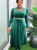 Plus Size Dubai Luxury Wedding Party Dresses for Women African Evening Gown Dashiki Ankara Turkey Velvet Outfits Robe 240226