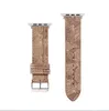 Pour Apple Watch Strap Bands Bracelet de montre en cuir de vache véritable Smartwatch Band Series 1 2 3 4 5 6 7 S1 S2 S3 S4 S5 S6 S7 SE 38MM 40MM 41MM 45MM Designer Smart Watches Sangles US UK MX