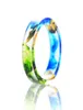 Wedding Rings Handmade Resin Ring With Gold Foil Insiede Fresh Green And Ocean Blue For Women Party Gift5418568