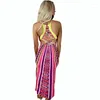 Casual Dresses 2024 Summer Product European And American Digital Printing Split Sexy Halter Strap Dress Female Fashion