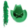 Basker Stpatrick Green Hat Shamrock Boas Irish National Day Celebration Costum Cap DXAA