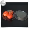 Vaisselle jetable 20 pièces assiette transparente ronde fruits en plastique Service plateau de rangement séché
