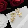 Charm Stud MONOGRAM Ladies Designer Earrings Studs D Colorful Crystal Pendants Gold Plated Womens Ear Designer Jewelry 2024 Designer Earrings Jewelry Stores