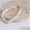 Modna biżuteria łańcuchowa Kobiety Naturalna bransoletka dla słodkiej perłowej barokowe bransoletki z koralikami drobnoziarniste biżuteria dostawa bransoletki DHEP3