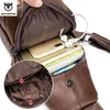 Bolsa mensageiro de couro bullcaptain masculina, bolsa casual para homens, marca de peito, designer multifuncional, fone de ouvido, pacote 240301