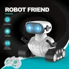 ebo 로봇 장난감 충전식 RC 로봇 어린이 소년 및 여학생 리모컨 리모컨 음악 및 LED 눈 선물 선물 240304