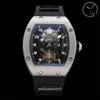 2024 YS Factory Montre pour hommes RM001 Véritable tourbillon Mouvement mécanique Mise à niveau Verre trempé Double couche Bracelet en caoutchouc littéral Montres de créateurs