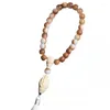 Ожерелья с подвесками из белого нефрита, бусины в форме бочонка с орехом из слоновой кости, бергамотом, ручной браслет, корень Бодхи