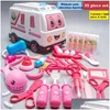 Cuisines Jouer à la nourriture Cuisines Jouer à Food Doctor Set pour enfants Faire semblant de filles Jeux de rôle Kit d'accessoires d'hôpital Infirmière Outils Sac à Dhnsv