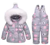 Novo bebê infantil casaco de inverno snowsuit pato para baixo da criança meninas roupas de inverno neve wear macacão bowknot polka dot hoodies jaqueta lj6457734