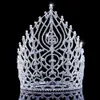 Rhinestone Wedding Hair Akcesoria Biżuteria Elegancka Miss Crown for Women Bridal Big Crystal Crowns and Tiaras King Party Prezent 240305