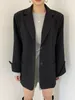 Kadın Suits Kore moda kadınlar zarif gündelik blazer uzun kollu katı şık vintage iş ceketleri ceket kadın kıyafetleri resmi blaser