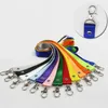 Porte-clés 10pcs sécurité suspendu sangle de cou lanière pour téléphone portable ID nom porte-badge clés anneau en métal