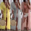 Kvinnor Bikini täcker strappy badkläder strand maxi lång wrap kjol sarong kimono kaftan klänning sarongs284c