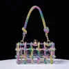 Mode corde acrylique embrayage strass soirée sac à bandoulière cristal femmes luxe clair fête mariage noeud Transparent 240223