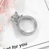 Wedding Rings Delicate Simulated Diamonds Shiny White Zircon Ring Romantic Four For Women Ladies Party Fashion Jewelry 2024307