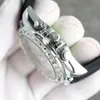 Motion de quartz de montre masculine de mode Regarder à six mains Watch Rainbow Diamond Diamant Black Rubber STRAP MINELAL-RENFORCED VERRE DIAL CHRONOGRAPH