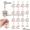 Keychains & Lanyards Keychains 18Pcs Sports Outdoor Miniature For Diy Exquisite Novelty Practical Handbag Wooden Sticks Baseball Key Dhqxb