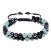 8mm Natural Amethyst Double Layer with Adjustable Black Magnet Beaded Bracelet for Men and Women