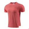 Yoga Outfit Ll Hommes Chemises d'extérieur Nouveau Fitness Gym Football Football Mesh Back Sports T-shirt à séchage rapide Skinny Male Drop Delivery Sports Dhe0C