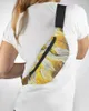 Sacs de taille aquarelle peinture à l'huile feuilles d'automne pour femmes homme voyage épaule bandoulière poitrine imperméable Fanny Pack