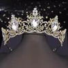 Grampos de cabelo roxo cristal nupcial coroa princesa meninas tiaras headdress baile diadema verde para acessórios de jóias de casamento