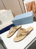 Med Box Women Sandals tofflor Slide Brodery Designers Slides Sandal Floral Brocade Flip Flops randiga strandläder gummiblomma Slipper 0227