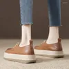 Sapatos casuais das mulheres derby feminino tênis macio apartamentos estilo britânico tamancos plataforma mocassins com pele dedo do pé redondo couro verão retr