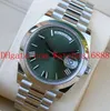 Real Photo 228206 40mm Olive Green Roman Dial Calendar Stainless Steel Bracelet Movement Automatic Mechanical Mens Watch Men's Date Sports Wrist Watches