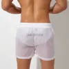 Shorts masculinos verão mens shorts sexy semi-transparente nylon rápido seco ginásios casuais corredores casa desgaste homens bottoms 210714 240307