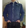 Large Size S-6XL Men Winter Jacket Fashion Fleece Lined Outerwear Coat Fuax Fur Jacket Mens Thick Warm Blue Black Denim Jackets 240301