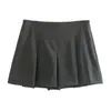 Skirts Spicy Girl Style Wide Pleated High Waisted Skirt Solid Color Half