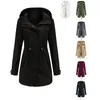 Kvinnor Autumn Winter Hooded Windbreaker europeisk stor storlek Lös armégrön jacka damer Bomull Vit Trench Coat S-4XL 240307