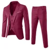 Costume Slim 3 pièces pour hommes, veste de fête de mariage, gilet et pantalon, Blazer à la mode d'automne, 240227